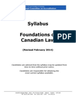 Syllabus Foundations of Canadian Law: (Revised February 2014)