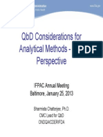 FDA Perspective - QBD Considerations For Analytical Methods