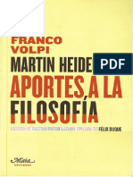 Franco Volpi Martin Heidegger Aportes A La Filosofia