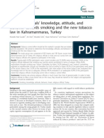 Religious Officials ' Knowledge, Attitude, and Behavior Towards Smoking and The New Tobacco Law in Kahramanmaras, Turkey