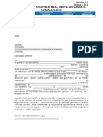 Formulario de Precalificacion y Actualizacion para Proveedores Calificados