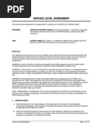 Service Level Agreement