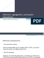 Adhesión, Agregación y Activación Plaquetaria