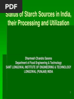 Starch Sources Processing in India