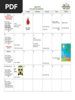 2014 August Calendar