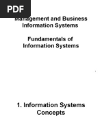 Management and Business Information Systems Fundamentals of Information Systems