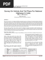 Survey On Vehicle and Toll Plaza For National Highways in India