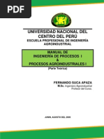 Procesos I - Manual Del Curso de Ingeniería de Procesos I & Procesos Agroindustriales (Teoría)