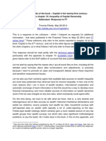 Technical Appendix of The Book Capital in The Twenty-First Century Appendix To Chapter 10. Inequality of Capital Ownership Addendum: Response To FT