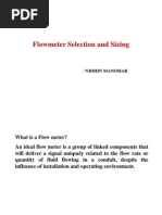 Flowmeter Selection and Sizing: Nidhin Manohar