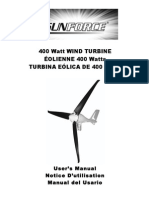 400 Watt Wind Turbine ÉOLIENNE 400 Watts Turbina Eólica de 400 Watts