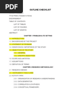 Outline Checklist: Chapter 1 Problem & Its Setting