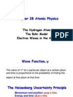 Chapter 28 Atomic Physics: The Hydrogen Atom The Bohr Model Electron Waves in The Atom