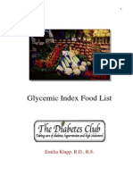 Glycemic Index Food List