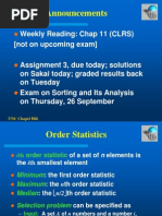 Announcements: Weekly Reading: Chap 11 (CLRS) (Not On Upcoming Exam)