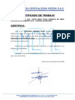 Certificado de Trabajo Mecomi