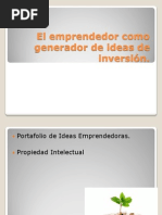 El Emprendedor Como Generador de Ideas de Inversión