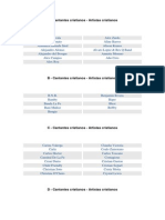 Lista de Cantantes Cristianos