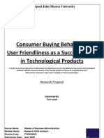 A Research Proposal - Consumer Buying Behaviour: User Friendliness As A Success Factor in Technological Products