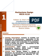 MECN 4110 - Mechanisms Design - Fall 2012 - Lecture 01