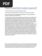 What Is A Quantitative Analysis Approach