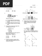 Quiz 1 - Pressure TIME: 15 Min: NAME: CLASS