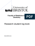 Research Student Log Book: Faculty of Medicine and Dentistry