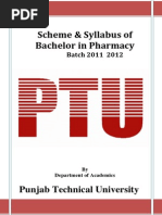 Scheme & Syllabus of Bachelor in Pharmacy: Batch 2011 2012