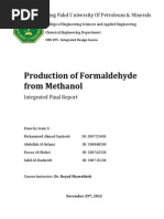 Production of Formaldehyde From Methanol