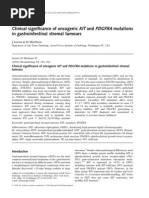 Clinical Signi Cance of Oncogenic KIT and PDGFRA Mutations in Gastrointestinal Stromal Tumours PDF