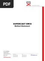 Method Statement Supercast SW30