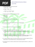 Hoja de Actividades de Ecuaciones y Sistemas (2º ESO)