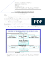 CUESTIONARIO PARCIAL ADMIN IV MA Cuestionario Dirección Estrategica, Según Charles W. Hill