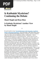 Shaul Magid and Boaz Huss, Is Kabbalah Mysticism. Continuing The Debate