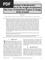 Constraints of Biodiversity Conservation in The Fragile Ecosystems: The Case of Sundarban Region in Ganga Delta of India