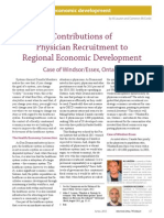 Contributions of Physician Recruitment To Regional Economic Development: Case of Windsor/Essex, Ontario