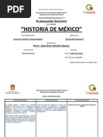 Planeación Didáctica de Historia de Mexico Turno Matutino