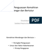 Peringkat Penguasaan Kemahiran Mendengar Dan Bertutur