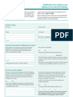 Notification of An Option To Tax Opting To Tax Land