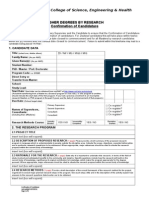 Higher Degrees by Research Confirmation of Candidature: College of Science, Engineering & Health