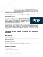 Comparison of Financial Accounting and Management Accounting