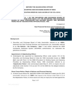 Adjudication Order in Respect of Gazi Financial Services and Investments Ltd. (In The Matter of Investor Grievance Case)