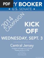 Booker Campaign Kickoff - Central Jersey