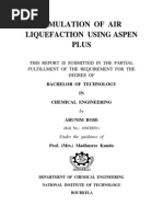 Simulation of Air Liquefaction Using Aspen Plus