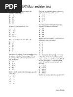 SAT Math Revision Test: Anees Hussain