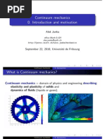 Continuum Mechanics 0. Introduction and Motivation: Ale S Janka