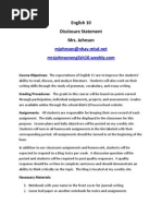 English 10 Disclosure Statement