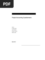 Project Accounting Questionnaire: Author: Creation Date: Last Updated: Version: Version Status: Draft