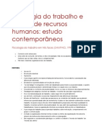 Psicologia Do Trabalho e Gestão de Recursos Humanos