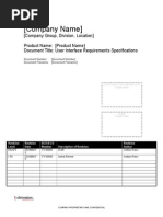 User Interface Requirements Specifications